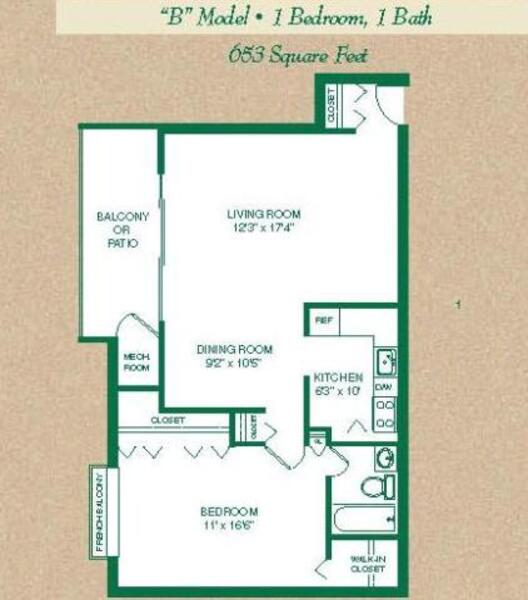 1 Bed 1 Bath (A & B)