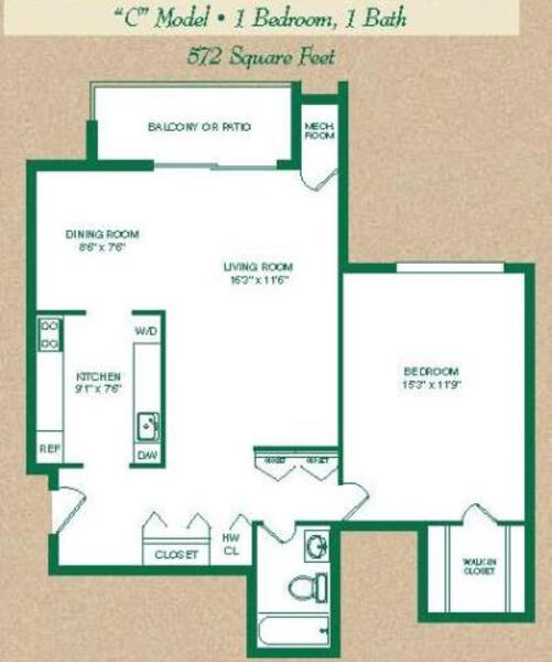1 Bed 1 Bath (C)