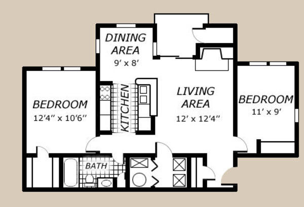 1 Bed 1 Bath w/ Den