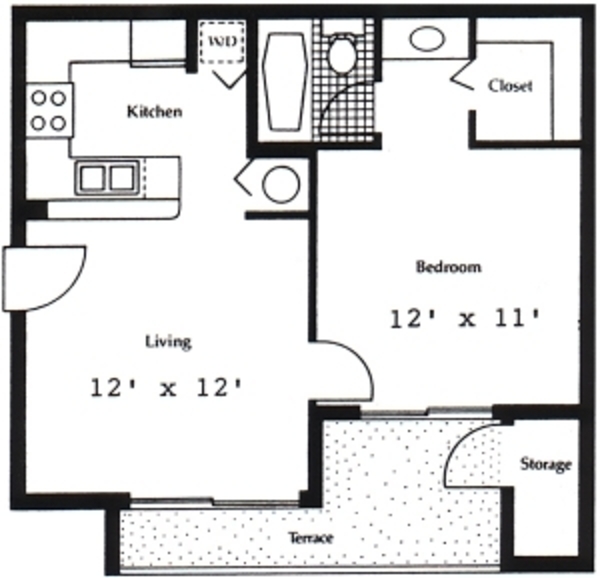1 Bedroom 1 Bath Small