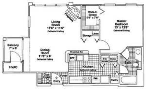 1 Bedroom, 1 Bath - A2