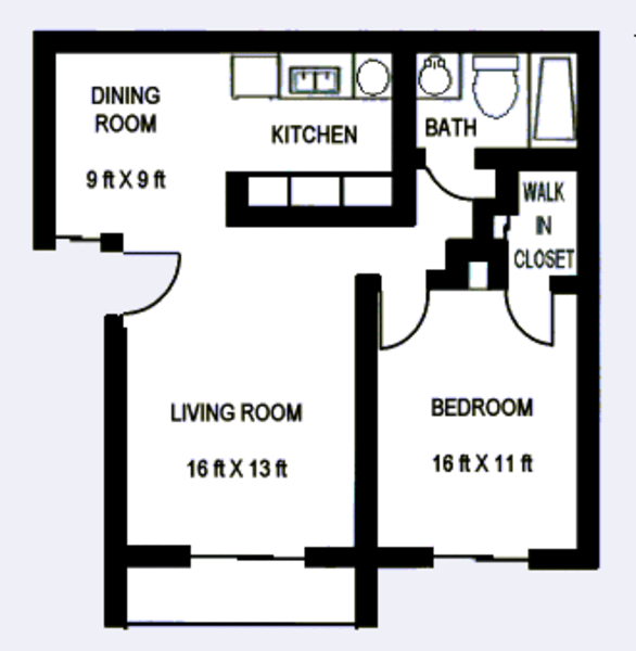 1 Bed 1 Bath (A)