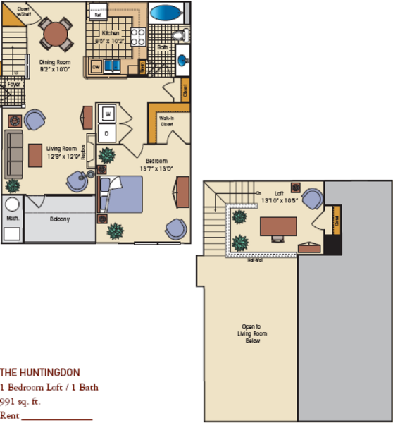 1 Bed/1 Bath-Loft