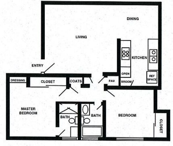 2 Bed 2 Bath (A)