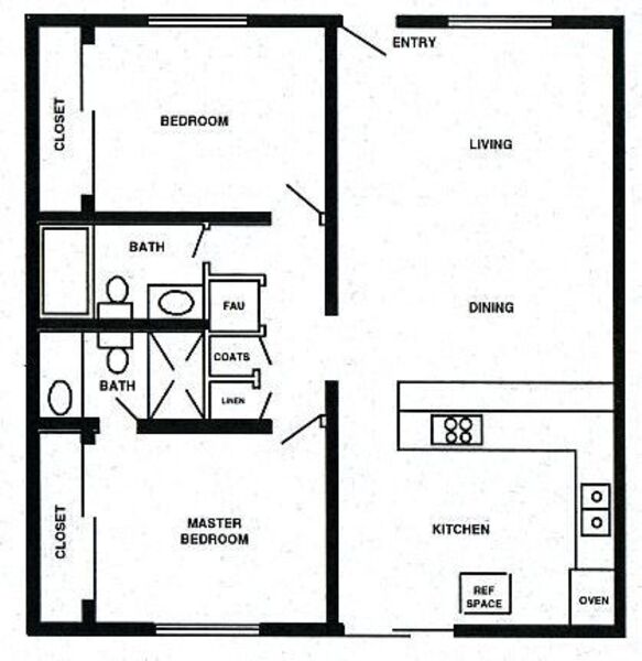 2 Bed 2 Bath (D & E)