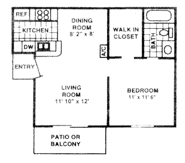 1 Bed 1 Bath