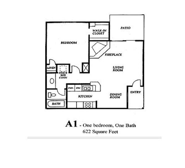 1 Bed 1 Bath (A1)