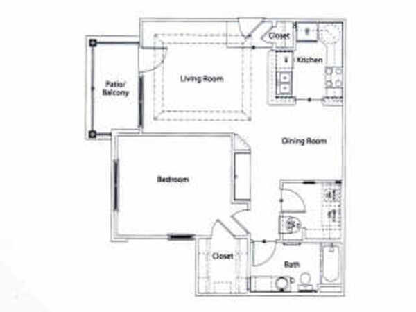 1 Bed 1 Bath (1A)