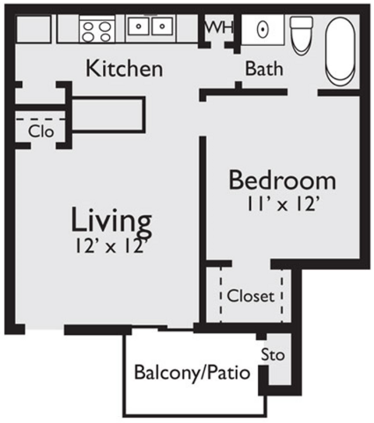 1 Bed 1 Bath