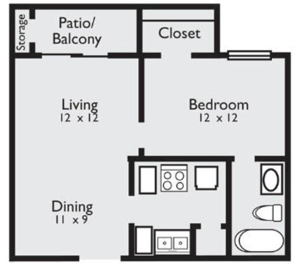 1 Bed 1 Bath