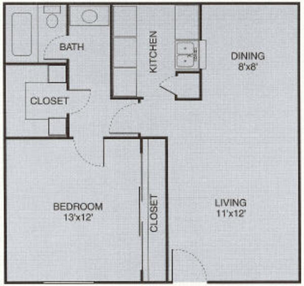 1 Bed 1 Bath (A)