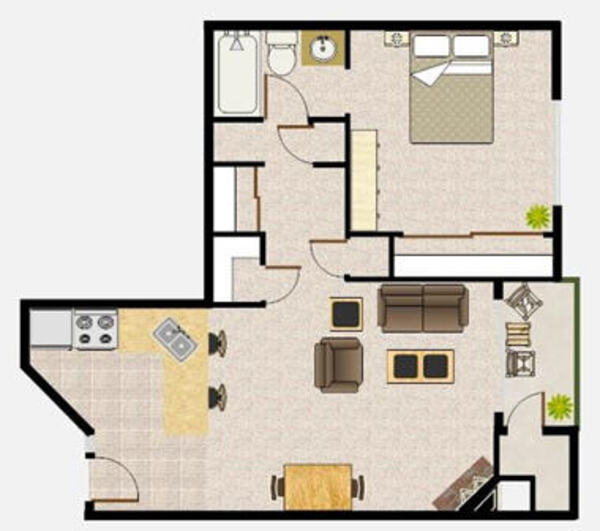 1 Bed 1 Bath