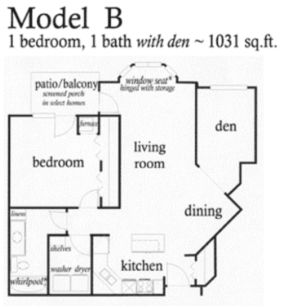 1 Bed 1 Bath (B)