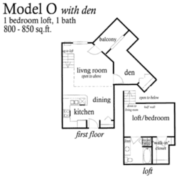 1 Bed 1 Bath Lofts (O+den)