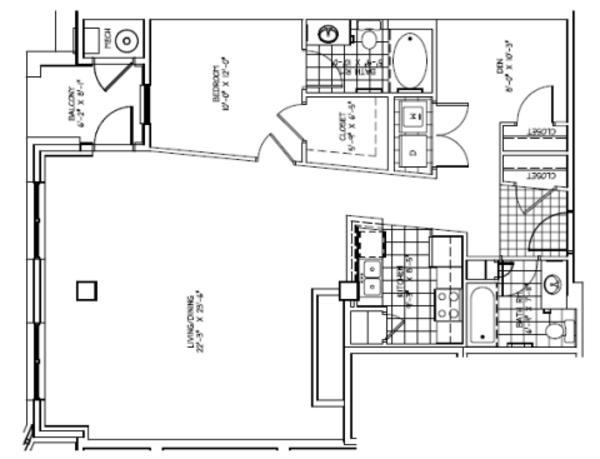 Dailey- one den two baths