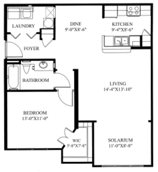 1 Bed 1 Bath