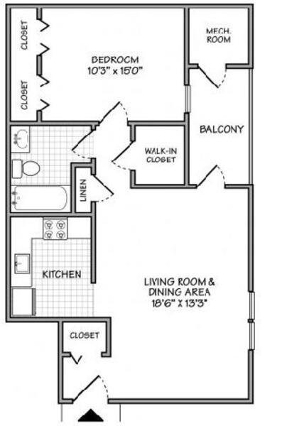 1 Bed 1 Bath