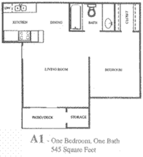 1 Bed 1 Bath (A1)