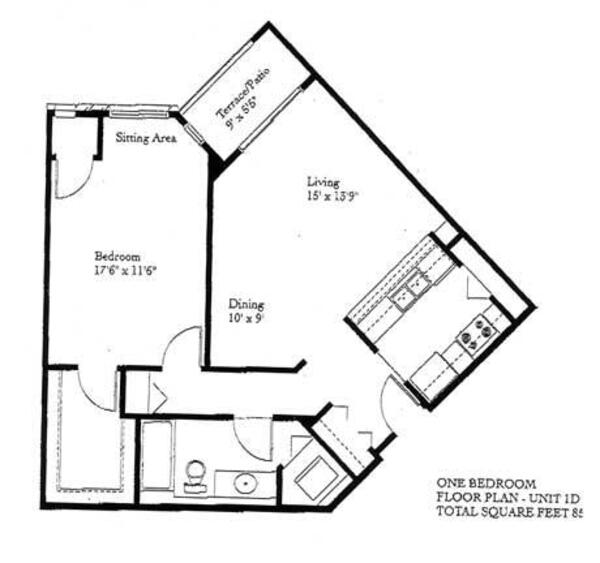 1 Bed 1 Bath (1D)