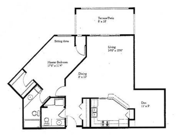 1 Bed 1.5 Bath (1F)
