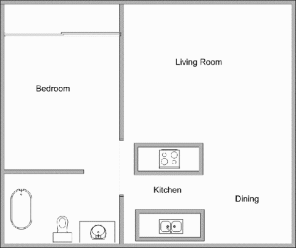 1 bed 1 bath