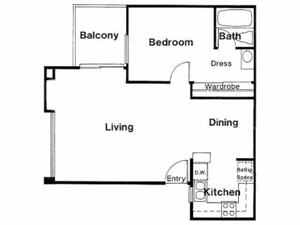 1 Bed 1 Bath (B)