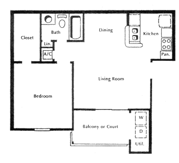 1 Bed 1 Bath