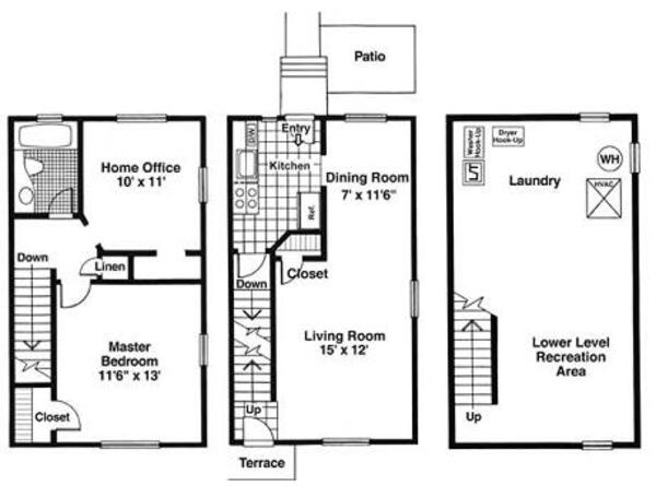Deluxe - 2 Bedroom, 1 Bath Townhome