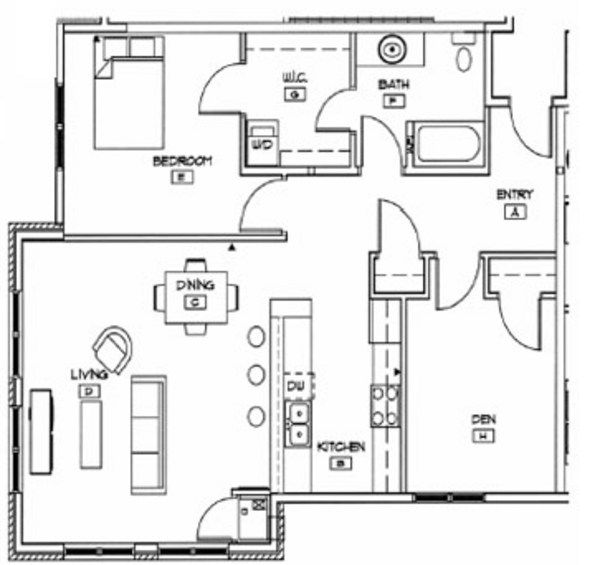 1 Bed 1 Bath (1F)