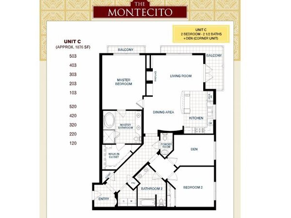 Two Bedroom, Plus Den - C
