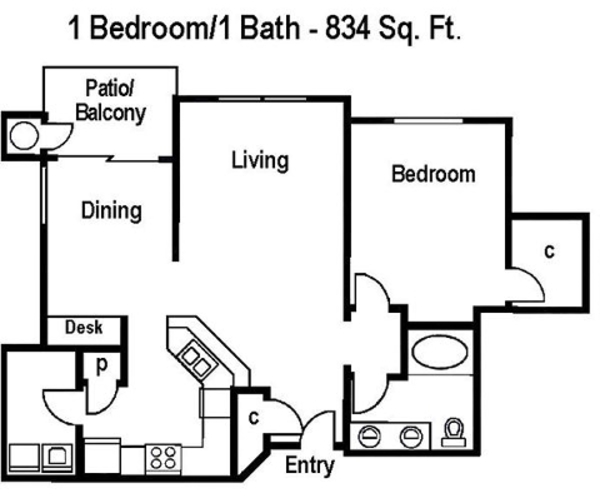 1 Bed 1 Bath (A5)