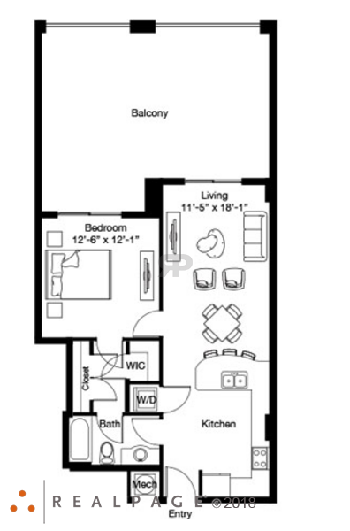 1 Bed 1 Bath (A1)