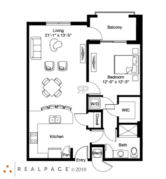 1 Bed 1 Bath (A6)