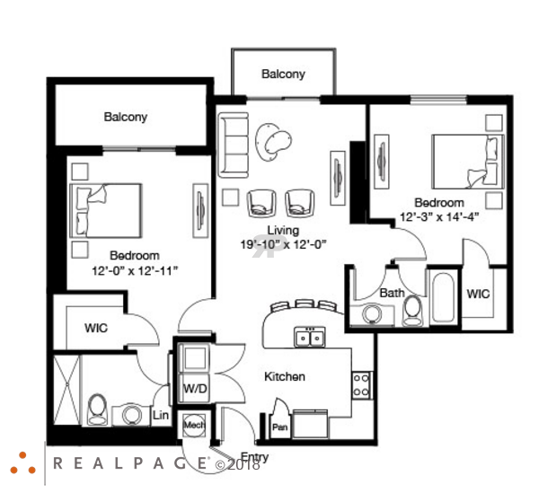 2 Bed 2 Bath (B1)