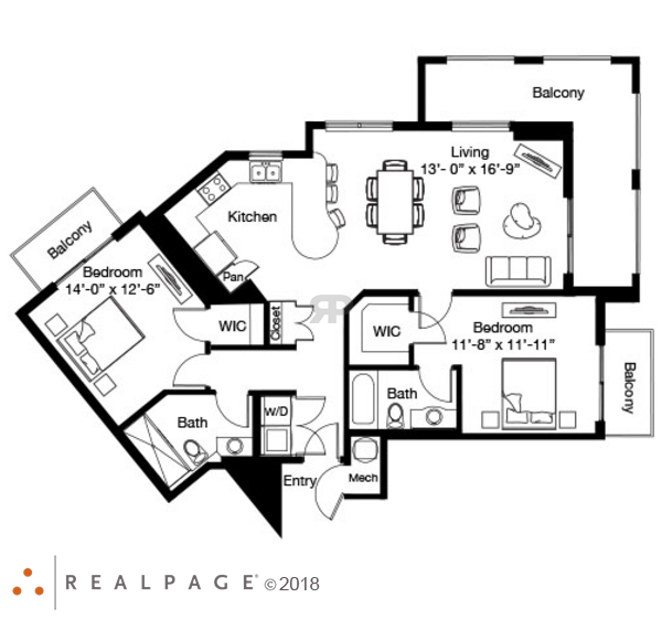 2 Bed 2 Bath (B11)
