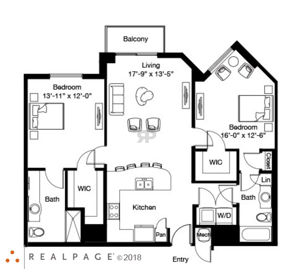2 Bed 2 Bath (B6)