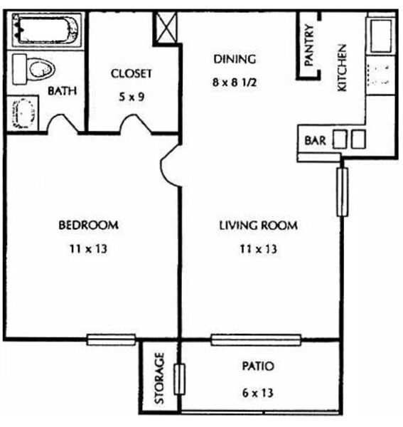 1 Bed 1 Bath (A)