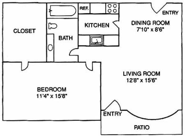 1 Bed 1 Bath (A7)