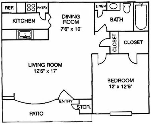 1 Bed 1 Bath (A)