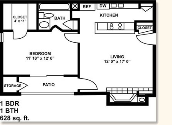1 Bed 1 Bath (A)
