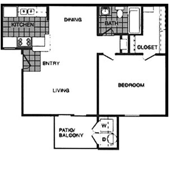 1 Bed 1 Bath (1C)