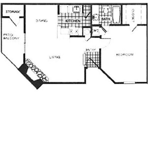 1 Bed 1 Bath (1E)