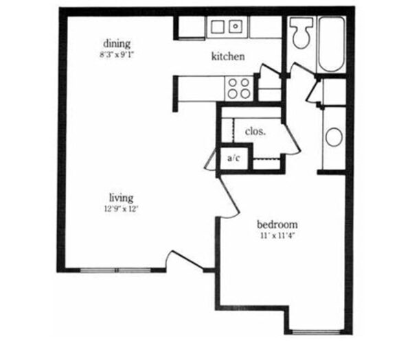 1 Bed 1 Bath (A)