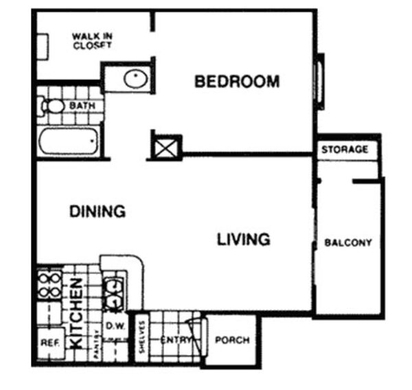 1 Bed 1 Bath (A)