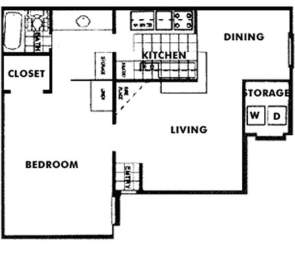 1 Bed 1 Bath (D)