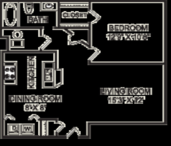 1 bedroom - 1 bathroom - 650 sq ft