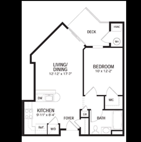 1 bedroom - 1 bathroom - (626-629) sq ft