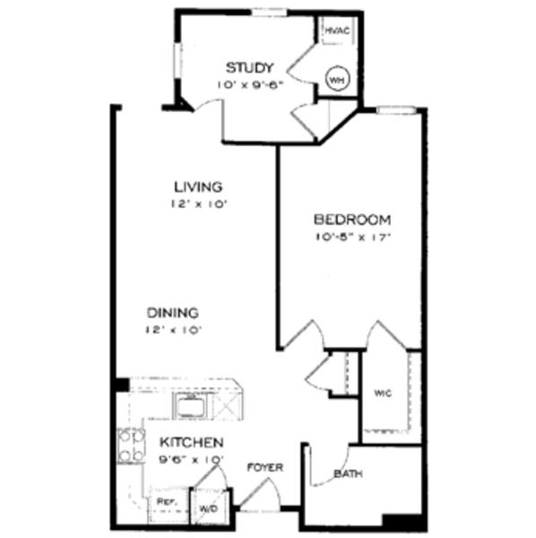 1 bedroom - 1 bathroom - den - (849-862) sq ft