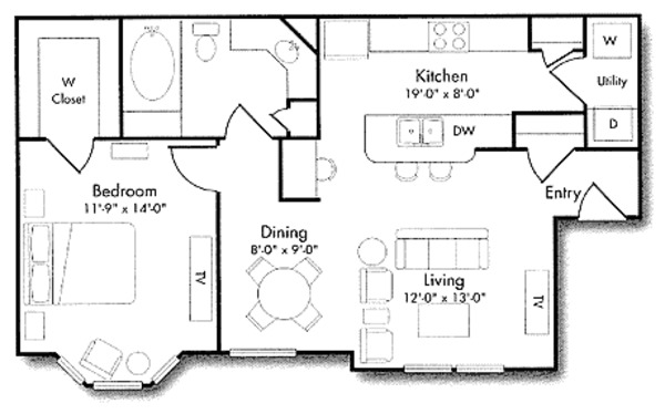 1 Bed 1 Bath (A2)