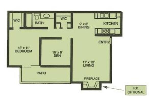 1 BR DEN